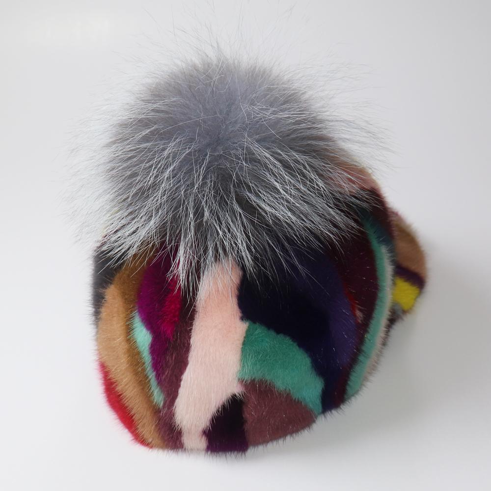 Новая женская шапка из натурального меха норки для взрослых, теплая зимняя бейсболка ручной работы, роскошные женские элегантные стильные теплые кепки