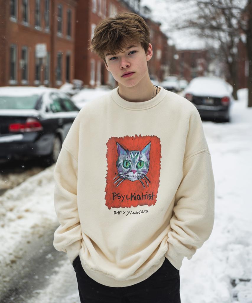 OHP Ohp X Yangcaso Психиатр Толстовка на флисовой подкладке