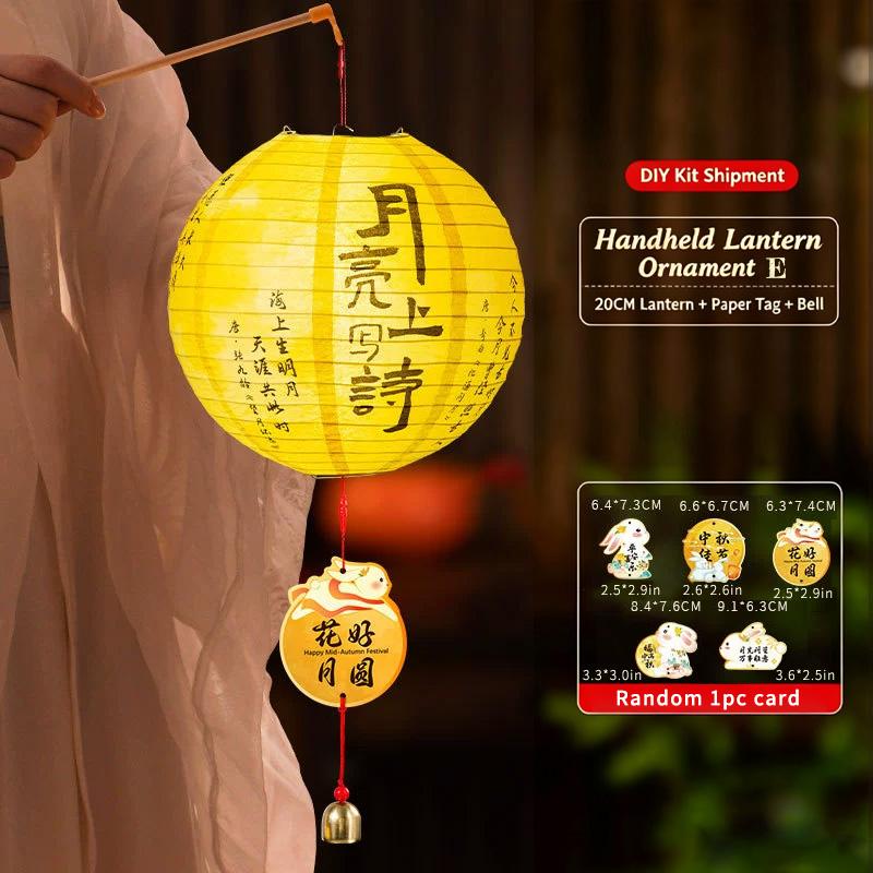 Mid Autumn Lotus Lantern Decorations DIY Mid-Autumn Festival Lantern Retro Lotus Rabbit Wedding Lantern Decoration Home Decor