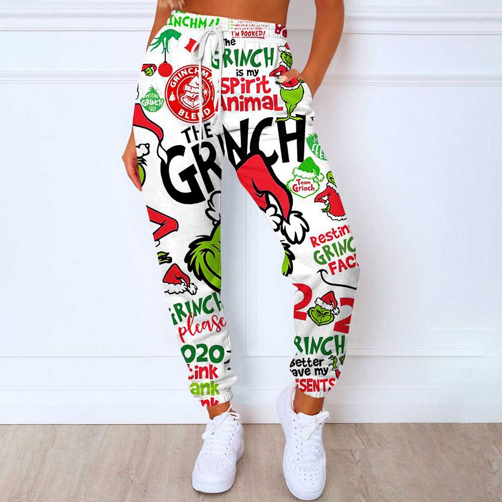 Женские модные спортивные повседневные спортивные штаны с карманами и шнурком с принтом