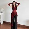 2KWEIRD Streetwear 90s Grunge Mesh See Through Hooded Tops Cyber Y2K Irregular Hem Ruffles Hoodie Women Slim Blouse with Cuffs