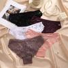 FINETOO Sexy Lace Panties for Women Soft Breathable Lingerie Patterned Lace Solid Color Briefs