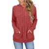 Women S Fashion Ribbed Hooded Sweatshirt With Pockets Long Sleeve Autumn Winter