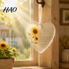 Transparent Acrylic Tag Heart Shape Ornament with Animal Pattern & Emotional Message, Decorative Pendant Hanging Rope for Memorial Gift Family