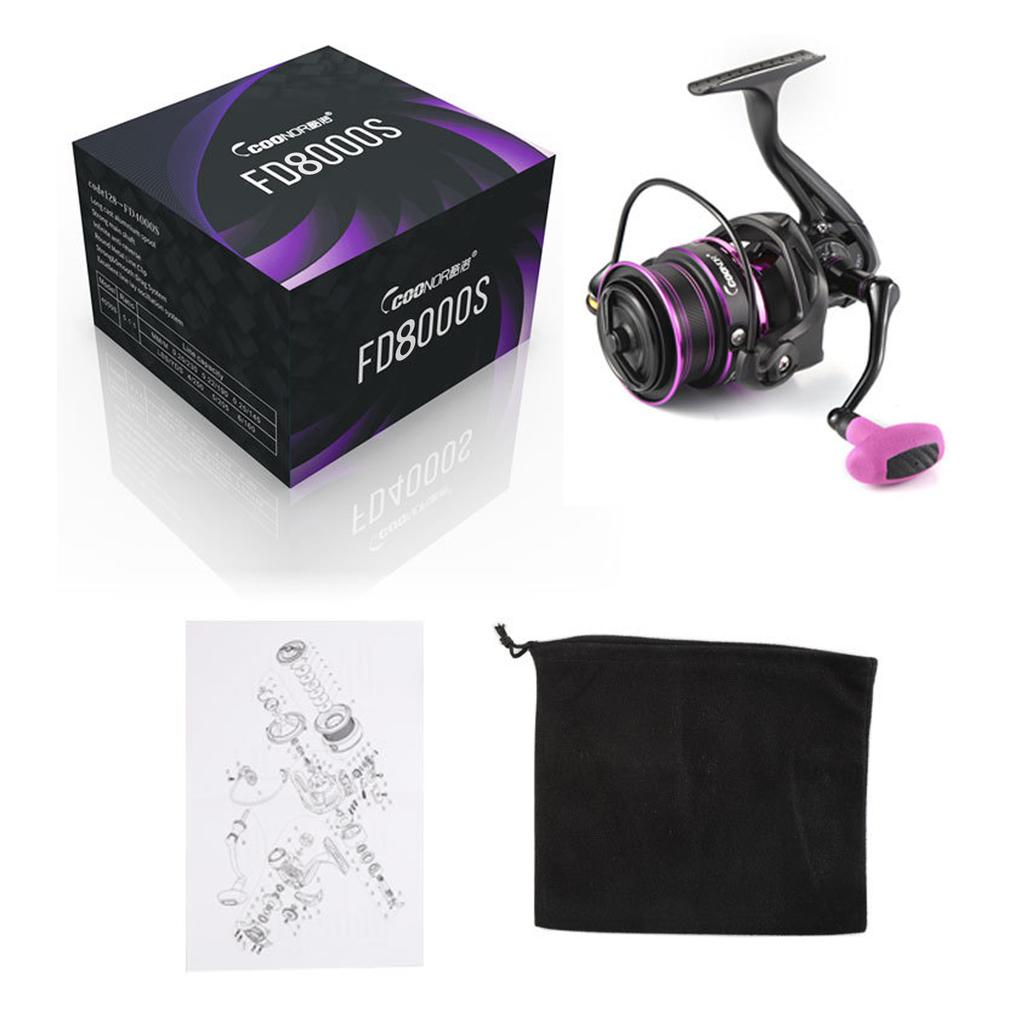 Вращающаяся катушка для соленой воды. Прочные металлические вращающиеся катушки для рыбалки со сменной ручкой FD8000S