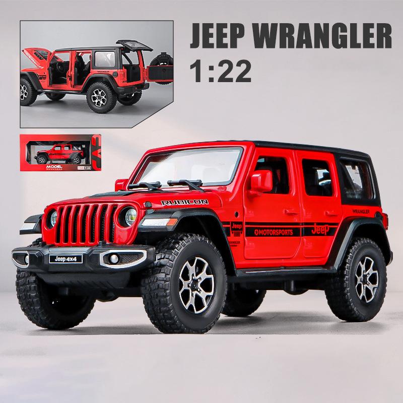 1/22 масштабная игрушечная машина для бездорожья, 7 дверей для Wrangler, литая под давлением модель игрушечного автомобиля, металлический сплав, детские транспортные средства с фрикционным приводом, двери открываются, свет и звук