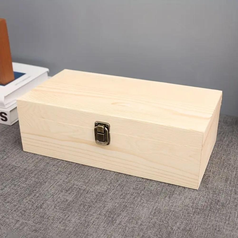 Сосновый ящик для хранения Прямоугольный ящик для хранения Домашняя организация Как показано Большой деревянный ящик для хранения Коробка для рукоделия