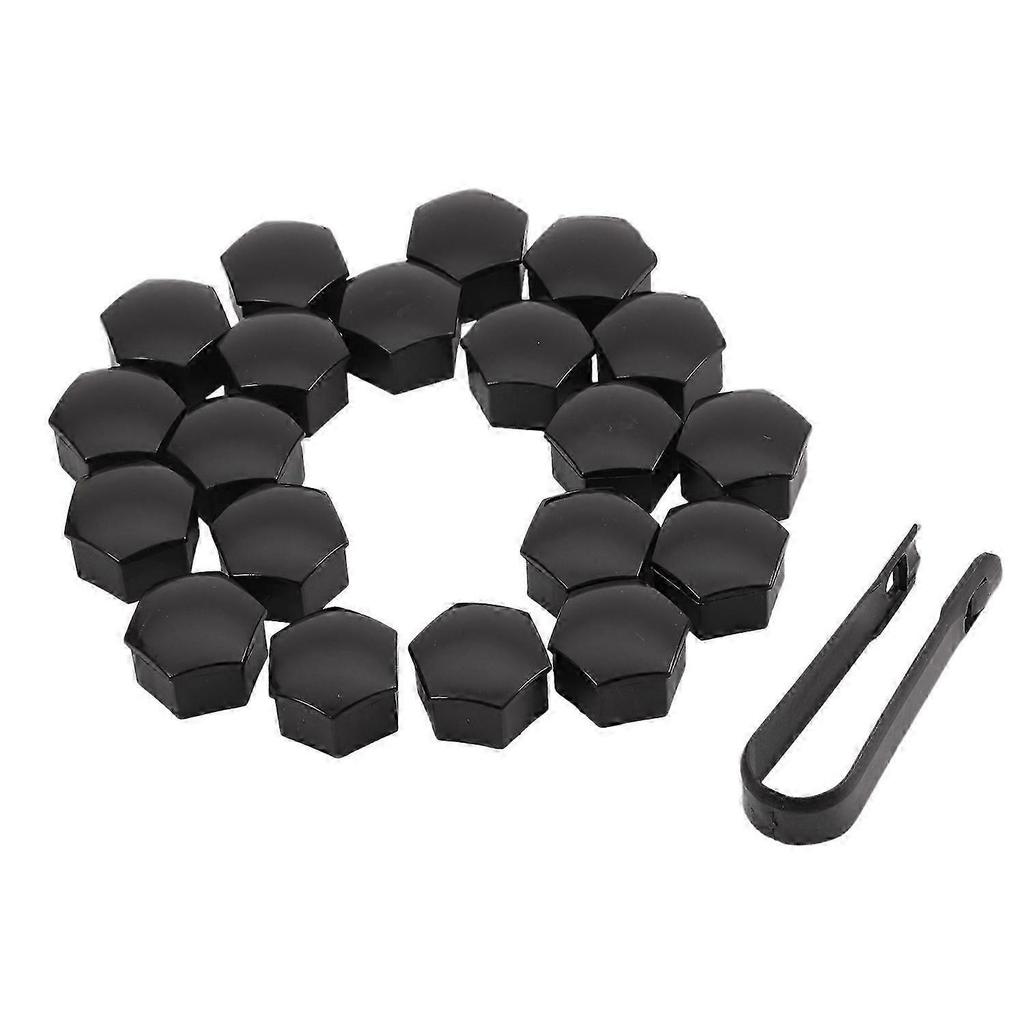 20Pcs 21Mm Car Tire Wheel Bright Black Bolt Nut Covers W/Removal Key Fit for Tesla Model S 12-17