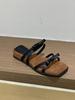 Soft Leather Version~ Temperament Wedge Heel French Thin Belt Cool Slippers Women's 2025 New Summer Bow Roman Sandals