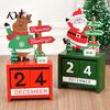 Creative Christmas Decoration Countdown Blocks, Days Until Wooden Desk Ornament, Cute Advent Calendar for Kids Santa Snowman Reindeer Mantel