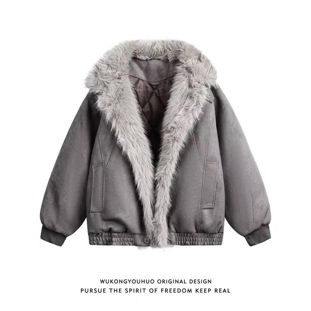 2025 Winter Men's Zuo Shan Diao Cotton Jacket: Fur Lined & Thickened with Trendy Style