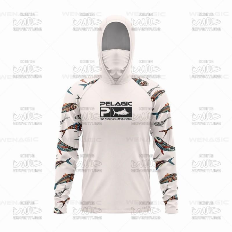 Mens Quick-Dry UV Protection Fishing Long Sleeve Hooded Shirt Lightweight Breathable Ice Silk Summer Outdoor Sports Cycling