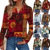 Женская рубашка с цветочным принтом, с длинным рукавом, элегантные повседневные топы, модная рубашка