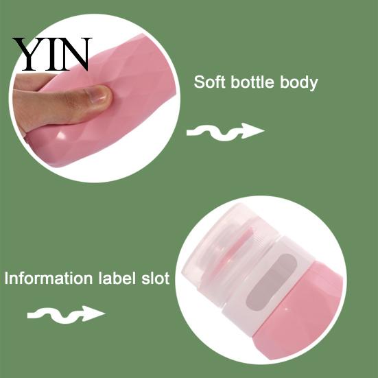 Leak Proof Travel Containers 4Pcs/Set Silicone Bottle for Toiletries, Size Soap Dispensers Container, Portable Refillable Shower Gel Shampoo