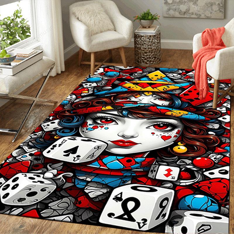 1pc Cute little girl Design Area Rug - Soft, Anti-Slip, and Durable Gaming Room Decor for Bedroom