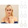 Silver Gold And Geometric Hoop Earrings Fashionable Minimalist Alloy Jewelry For Women