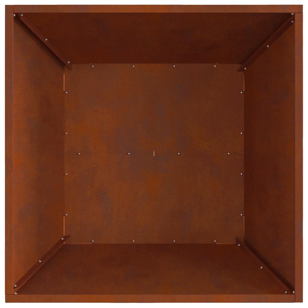 Fire Pit Brown 80 x 80 x 40 cm Weatherproof Steel