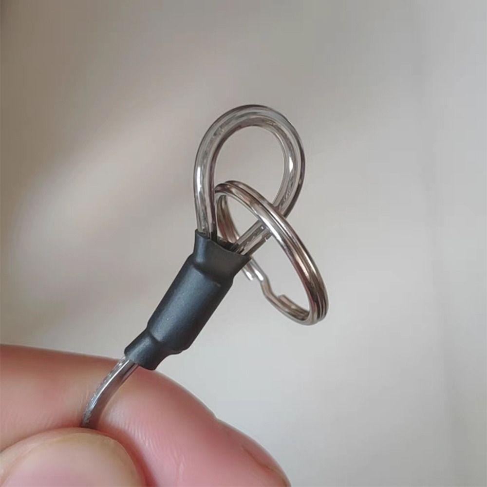 Ring Metal Carabiner Spring Elastic Rope Spiral Coiled Lanyard Safety Rope Stretch Fishing Tools