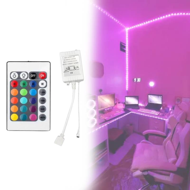 Led Rgb Light Strip Controller With Ir Remote For Home Decor And Dimming