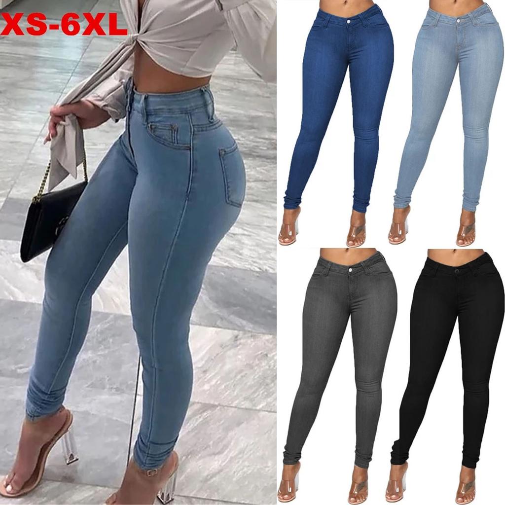 Women's Skinny Jeans Plus Size Fashion Casual Pencil Pants