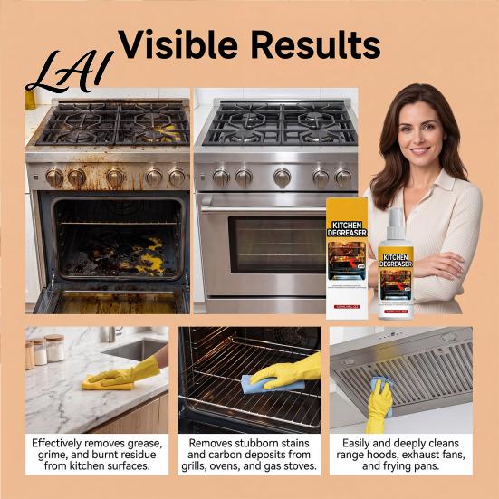 Kitchen Degreaser BBQ Grill Cleaner Quick And Easy Deep Cleaning Spray Heavy Duty Cleaner Detergent for Stainless Steel Enamel Surfaces