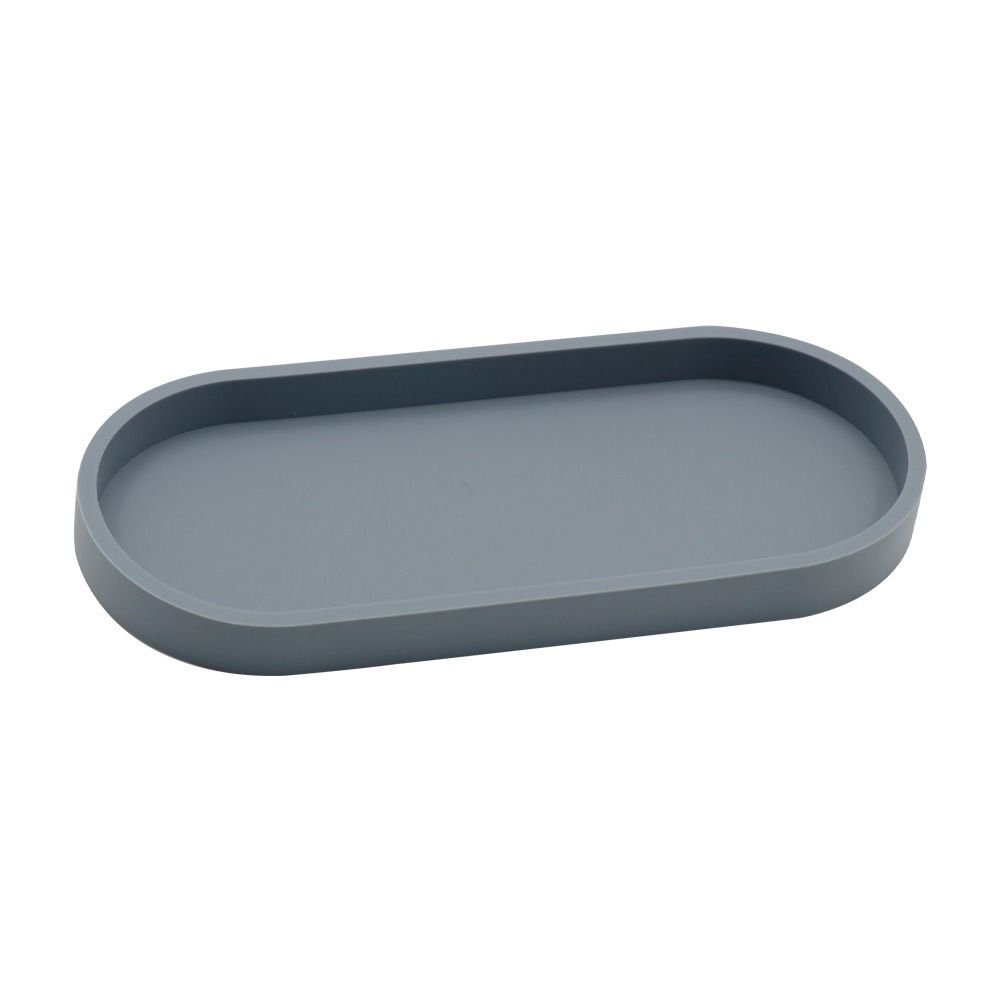 Гибкий поднос для туалетного столика в ванной, силиконовая тарелка для хранения у раковины, гладкий поднос для дозатора мыла, украшения