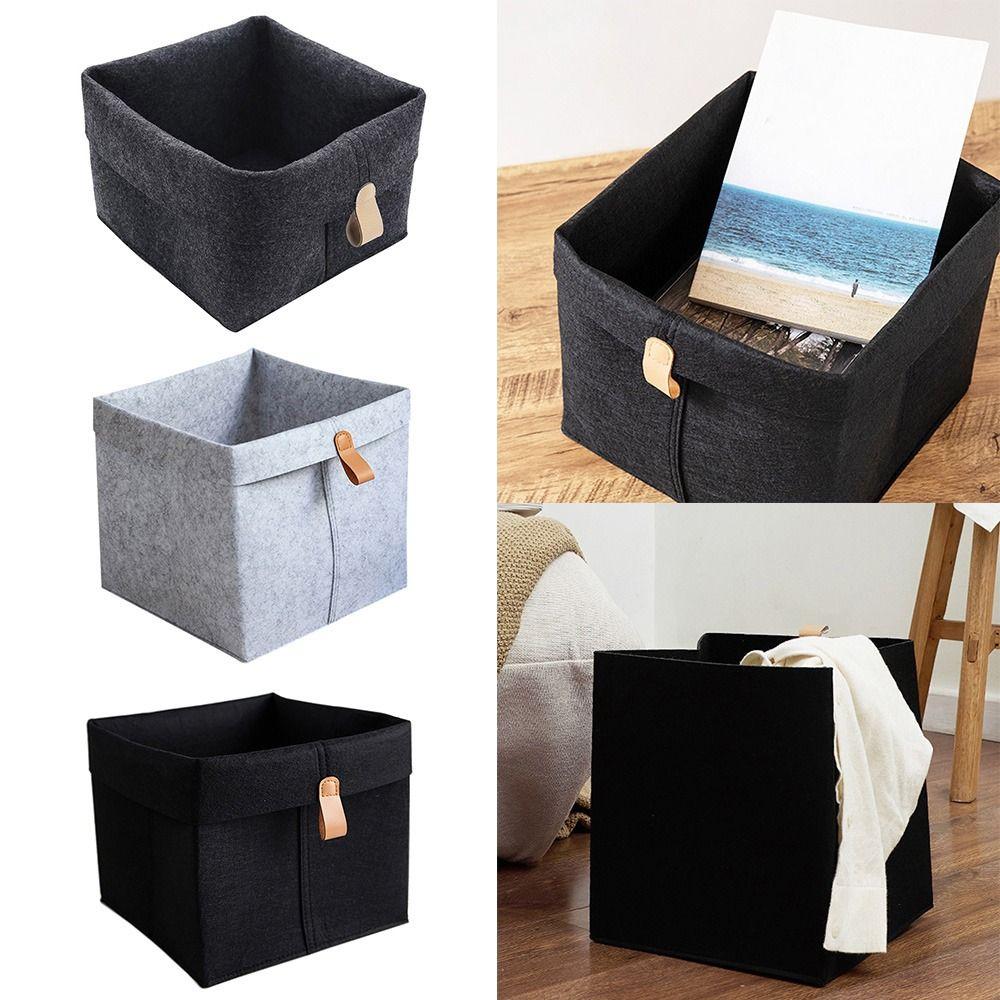 Organizer Felt Storage Basket Foldable Cloth Felt Storage Box Clothes Toys Holder  Bedroom