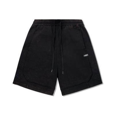 Li Ning Однотонные Шорты средней посадки на кулиске Дышащие Свободные Универсальные Повседневные Мужские шорты Черный AKSV549-2