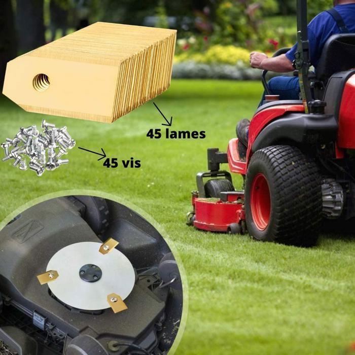 Lame de rechange pour robot tondeuse Segway Novimow i105 i108 i110 X315 X330 X350 X390 H500 H800 H1500 H3000 [Lot de 45]