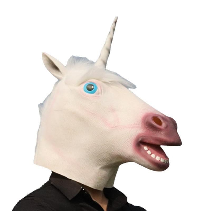 Латексная маска головы лошади, костюм на Хэллоуин, маски животных, костюм для вечеринки, театральный костюм для косплея, игровой стиль, танец