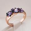 Full Purple Zircon Black Gold Color Personality Rings for Women Fashion Party Gothic Jewelry