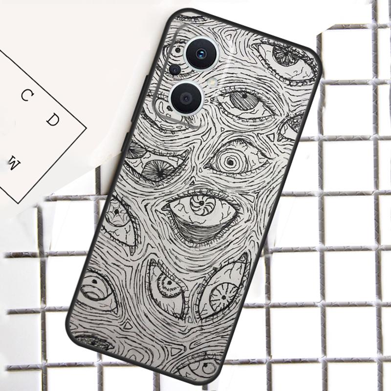 Страшные Глаза Лица Для OPPO Reno 14 12 11 10 13 Pro 8T 11F 12F 13F 14F 7 8 Lite OPPO Find X9 X8 X6 X5 Pro Чехол