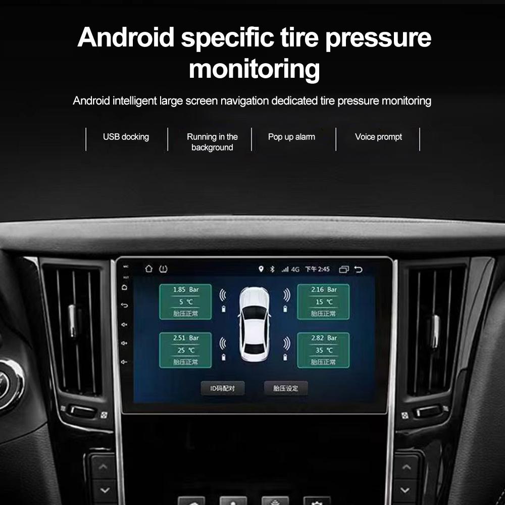 USB Android TPMS с датчиками контроля давления в шинах Система сигнализации Обмен беспроводной трансмиссией Система контроля давления в шинах