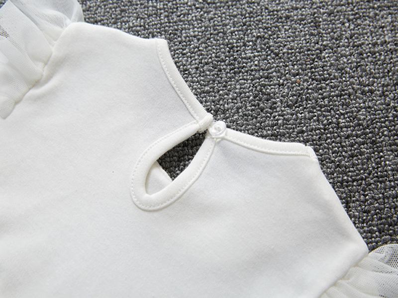 Princess Baby Girl Tassel White Dress Long Sleeve Spring Autumn Lace Party Dresses + Hats