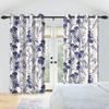 2Pcs Floral Botanical Print Curtains Natural Flowers Farmhouse Drapes Living Room Bedroom Kitchen Decoration Blackout Curtains