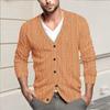 Мужская повседневная однобортная модная куртка-кардиган с длинными рукавами на пуговицах