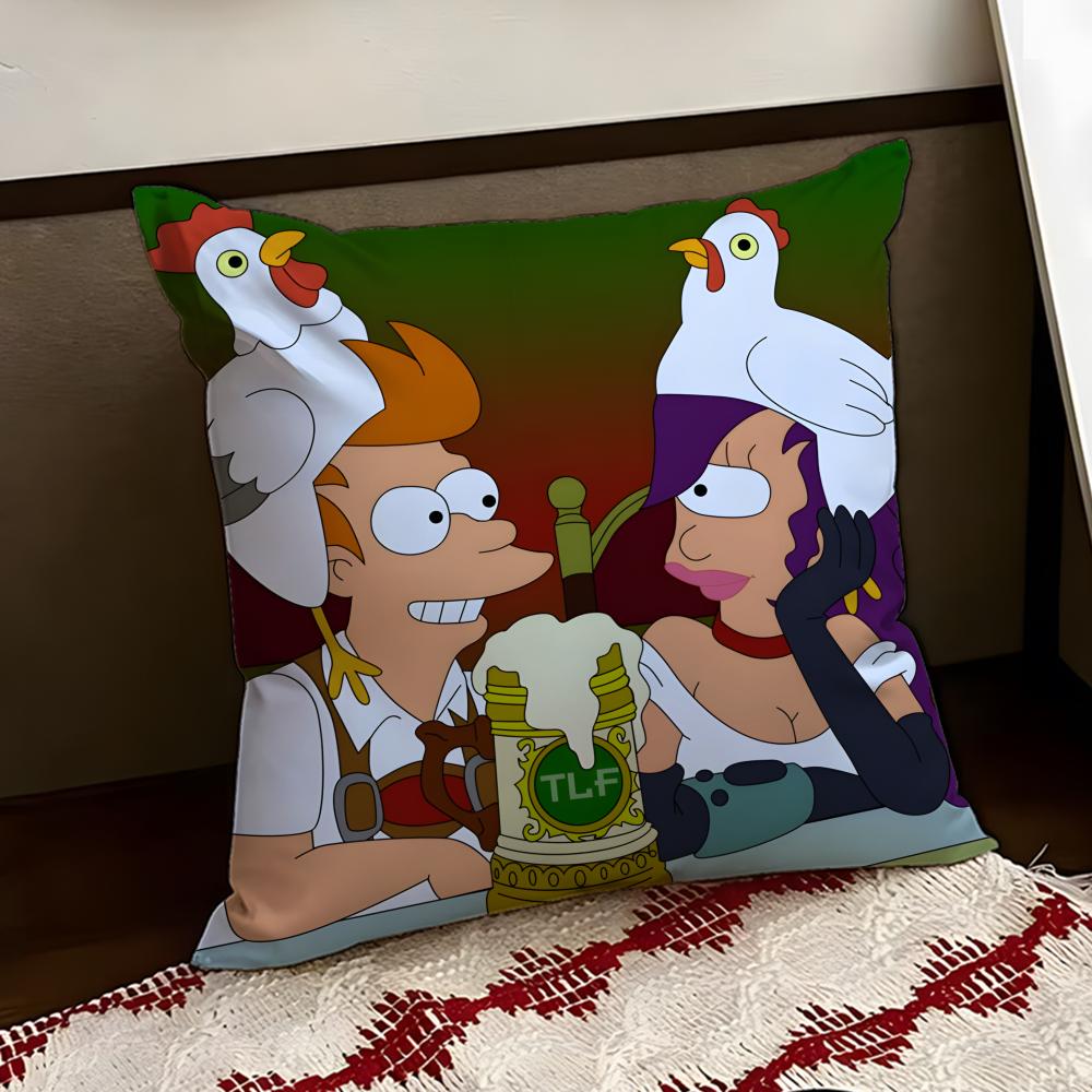 Anime FFuturama Cushion Cover Reversible Soft Durable Pillow Cover Home Car MultiScene Use for Daily Comfort