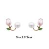 Wedding Party Jewelry Accessories Flower Ear Studs Tulip Earrings Pearl Ear Hook Women Pearl Studs