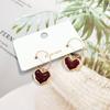 Женские винтажные серьги с красным сердцем, модные ювелирные изделия, эмалированные металлические серьги, подарки для девочек, элегантные, простые, модные ювелирные изделия