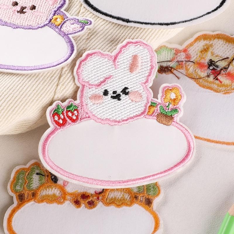 8 шт. Мультяшные животные Пустые нашивки с вышивкой для имени Ремонтные нашивки Термонаклейки Нашивки для пришивания Медведь для одежды обуви