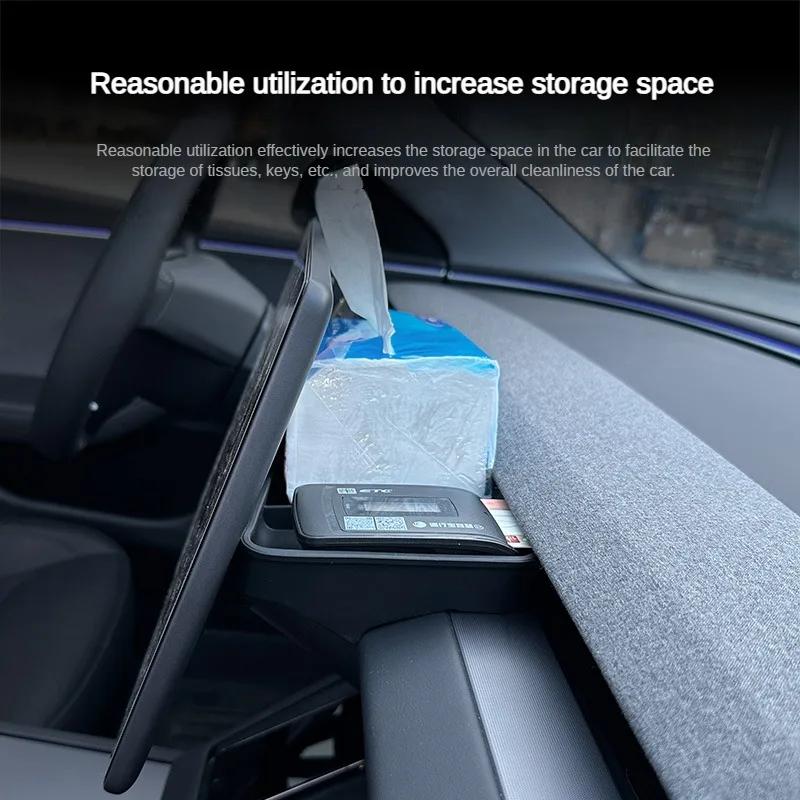Для Tesla Model Y Juniper 2025 2026 Model 3 Highland Поддон для хранения на приборной панели Силиконовый лоток для экрана центральной консоли Задний ящик для телефона ETC
