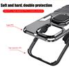 KEYSION Shockproof Armor Case for iPhone 15 Pro Max 15 Ultra Soft Silicone+PC Ring Stand Phone Cover for iPhone 14 13 12 11 Pro