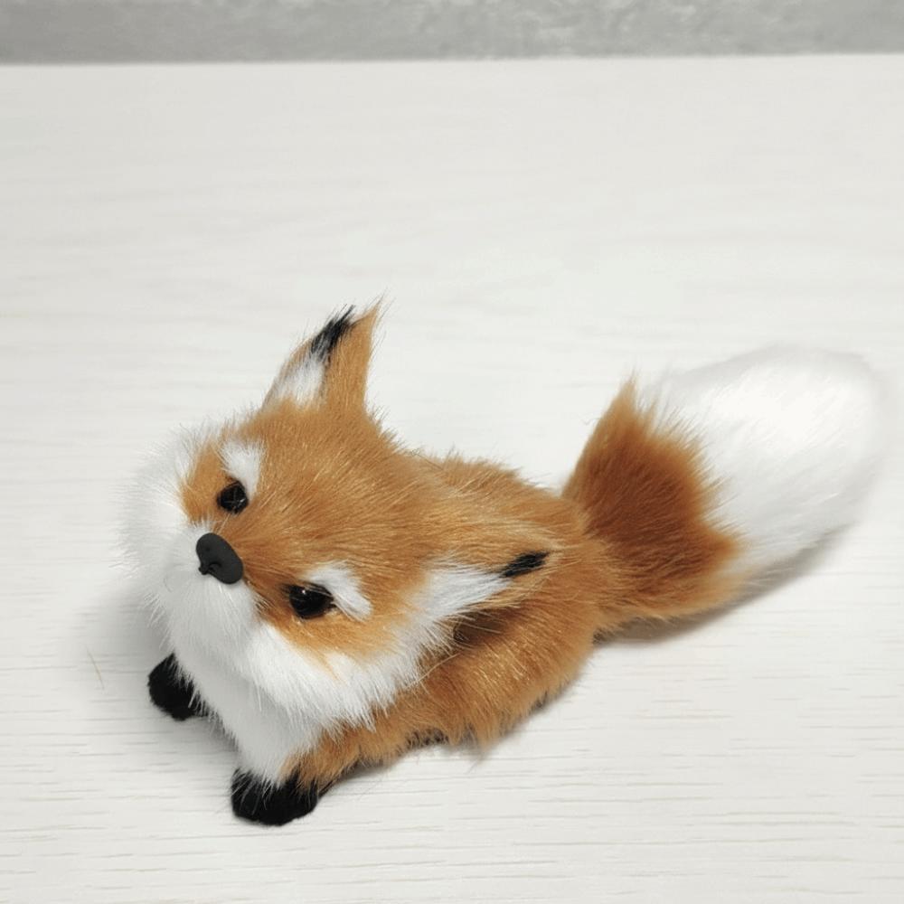 Mini Plush Fox Doll Toy Artificial Animal Squatting Sitting Fox Model  Valentine's Day
