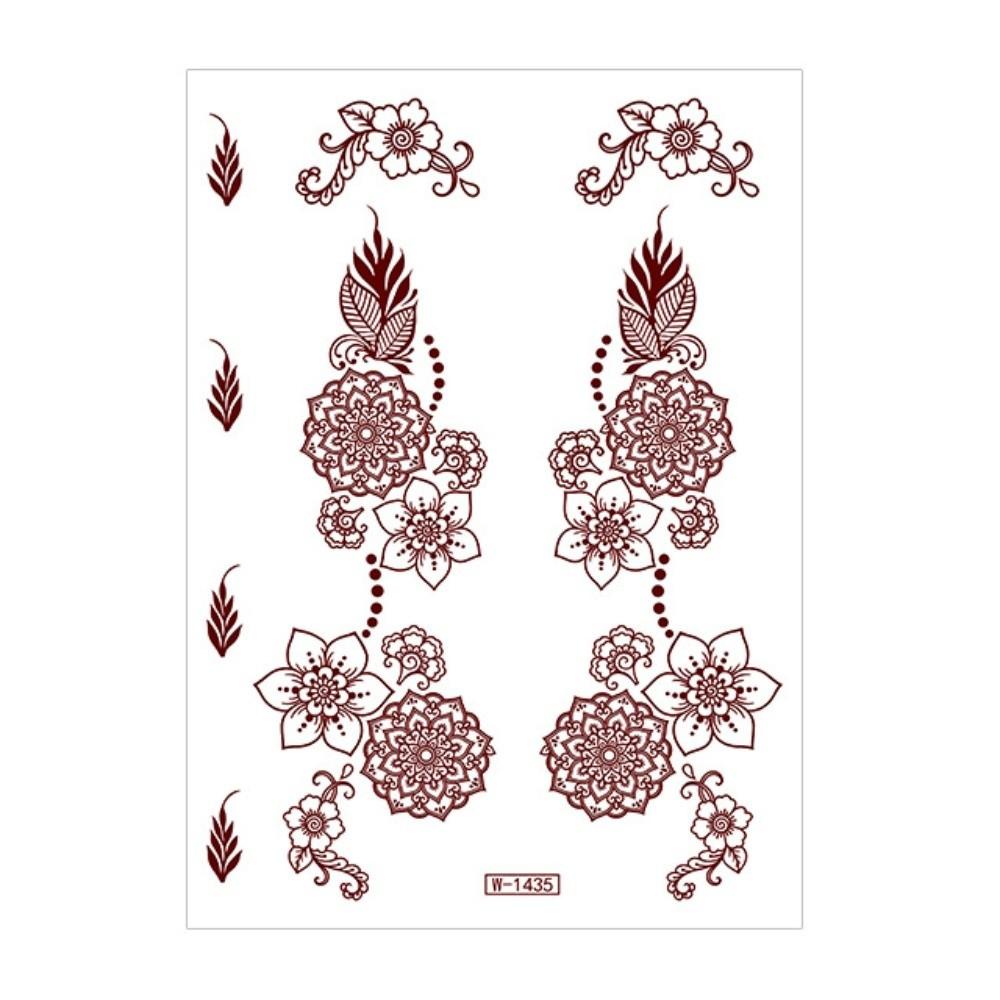 9 шт. Временная татуировка хной, Индия, Менди, Цветок, Наклейка для боди-арта, Женщины/Леди/Девушка