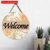 2D Flat 20*20cm1pc Spring Sunflower Print Wooden Welcome Hanging Sign, Simple and Elegant Style Floral Patterns Good Quality Art Plaques Applicable To