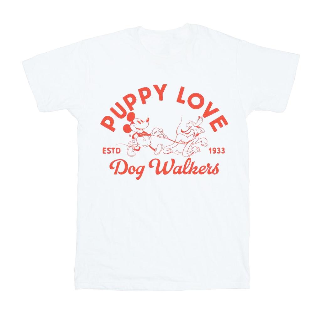 Disney Mens Mickey Mouse Puppy Love T-Shirt