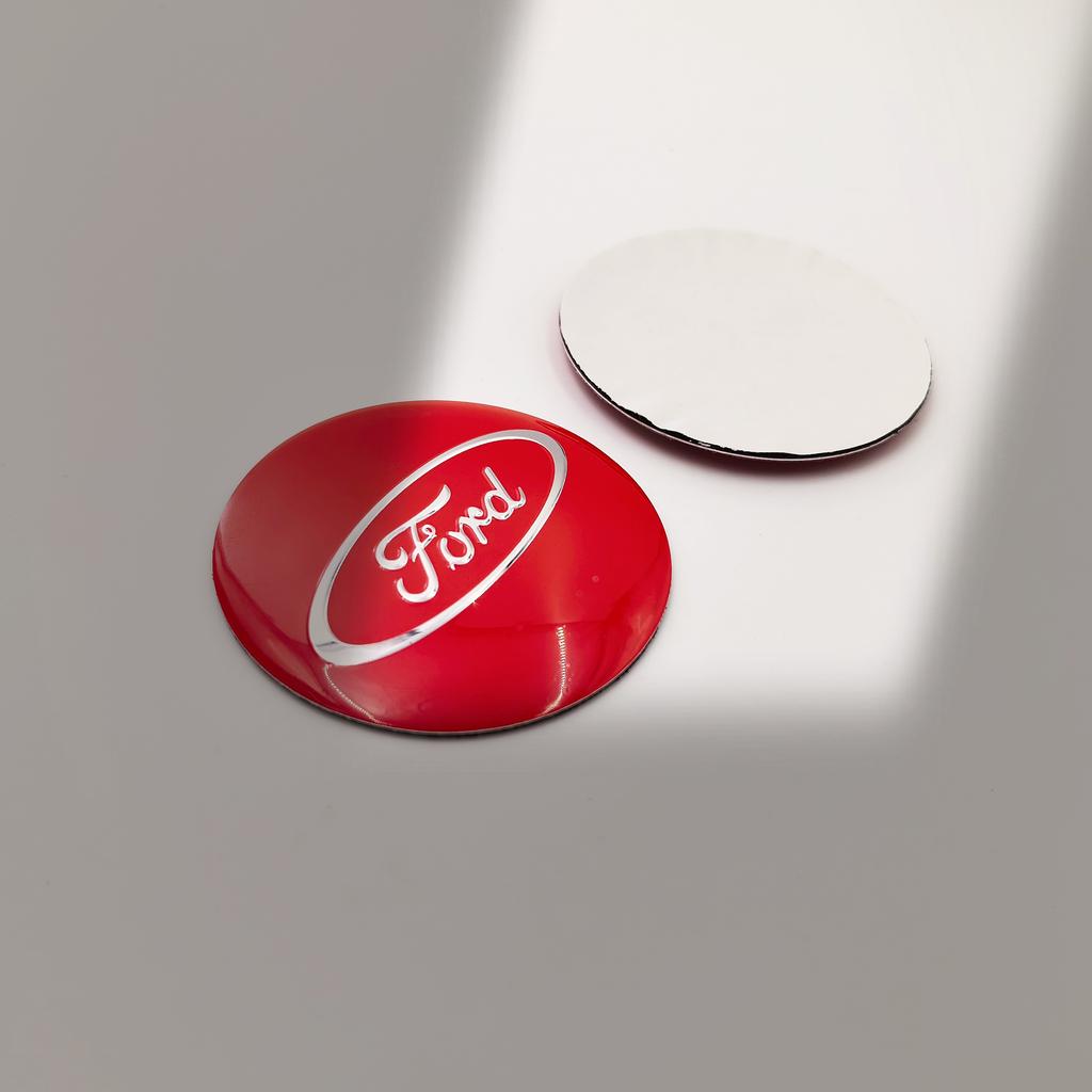 ZLKQ1 4pcs fiat ForFord Car emblem Wheel hub Center Cap Badge covers sticker Decals 54/56/60/62/65mm Styling accessories