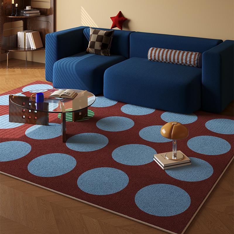 Vintage Circle Pile Carpet Living Room New Light Luxury Sofa Coffee Table Restaurant Floor Mat Home Decoration