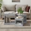 Coffee Tables, 3 Pcs, Concrete Grey, Wood-based Material