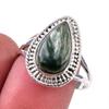 Natural Seraphinite Gemstone 925 Solid Sterling Silver Jewelry Ring Size 9 B0G54